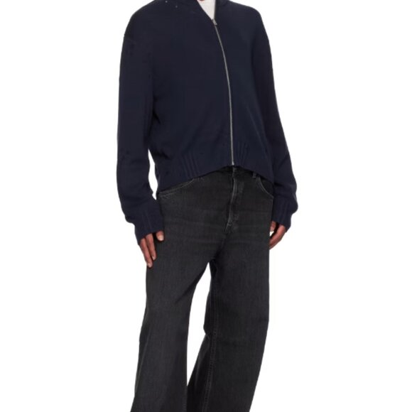 BNWT AW24 ACNE STUDIOS DISTRESSED ZIP CARDIGAN L - Picture 12 of 12
